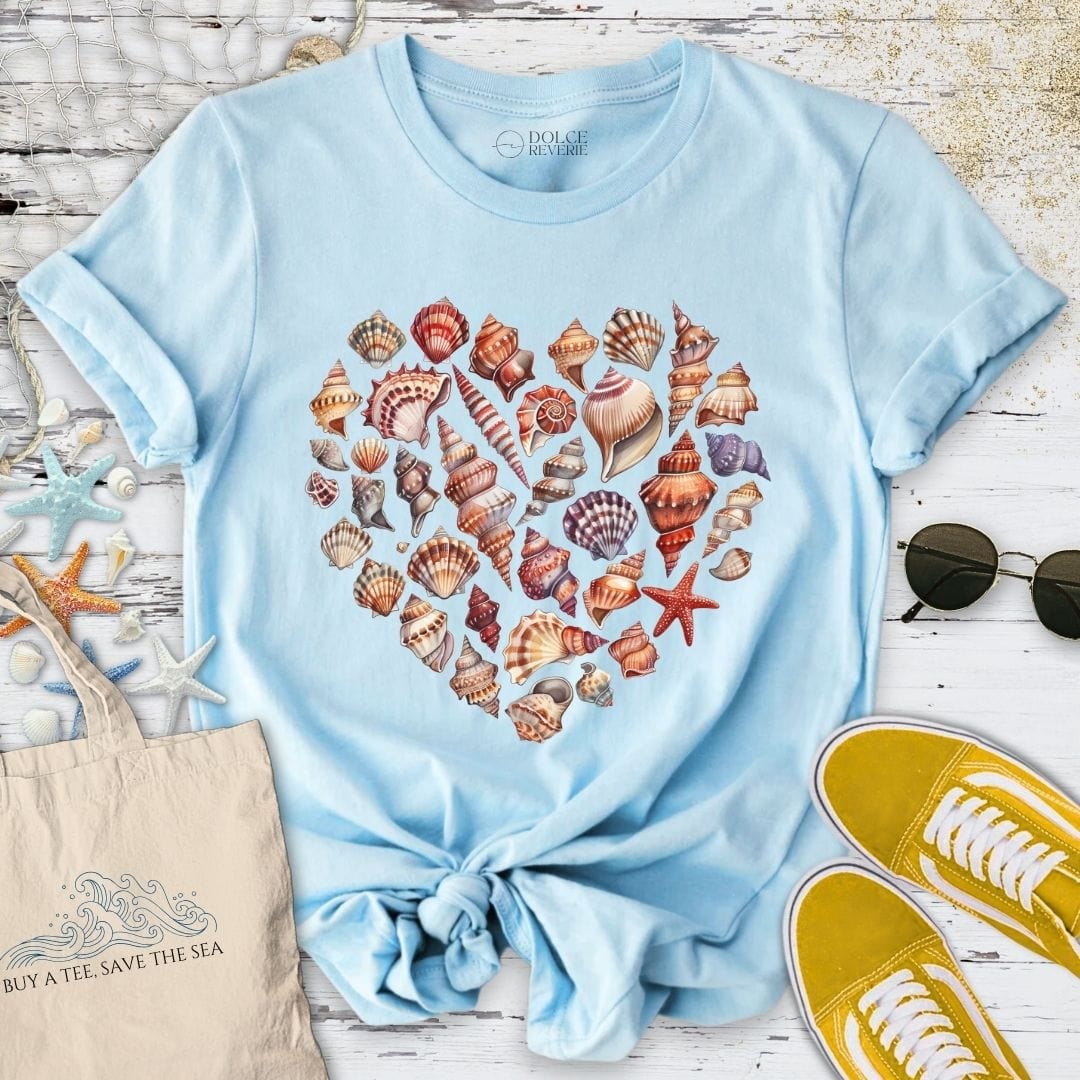 Heart of Shells T-Shirt Light Blue / S
