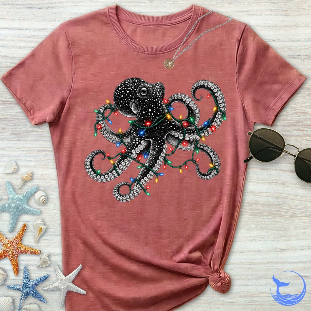 Christmas Lights Octopus Women's T-Shirt