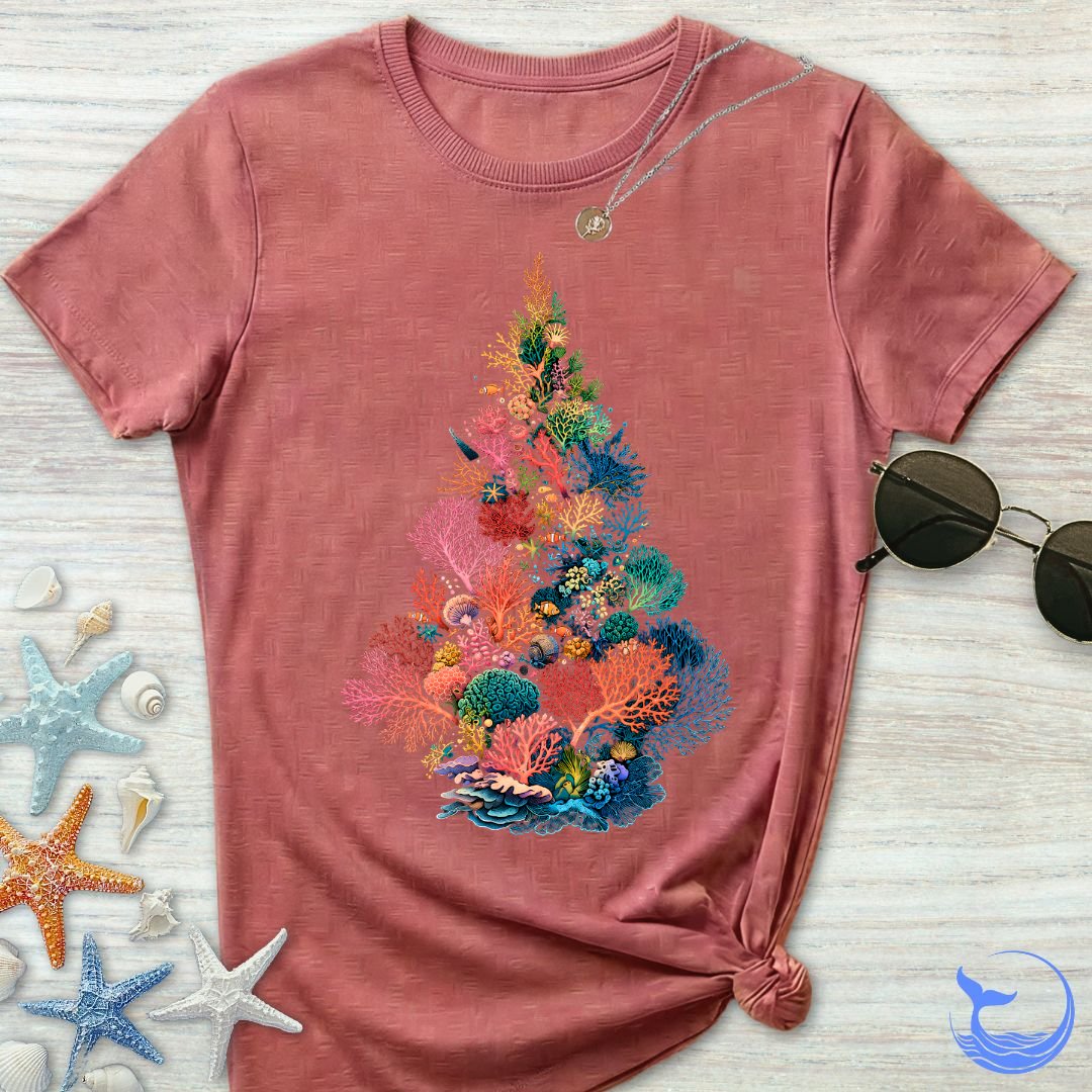 Coral Christmas Tree Women's T-Shirt