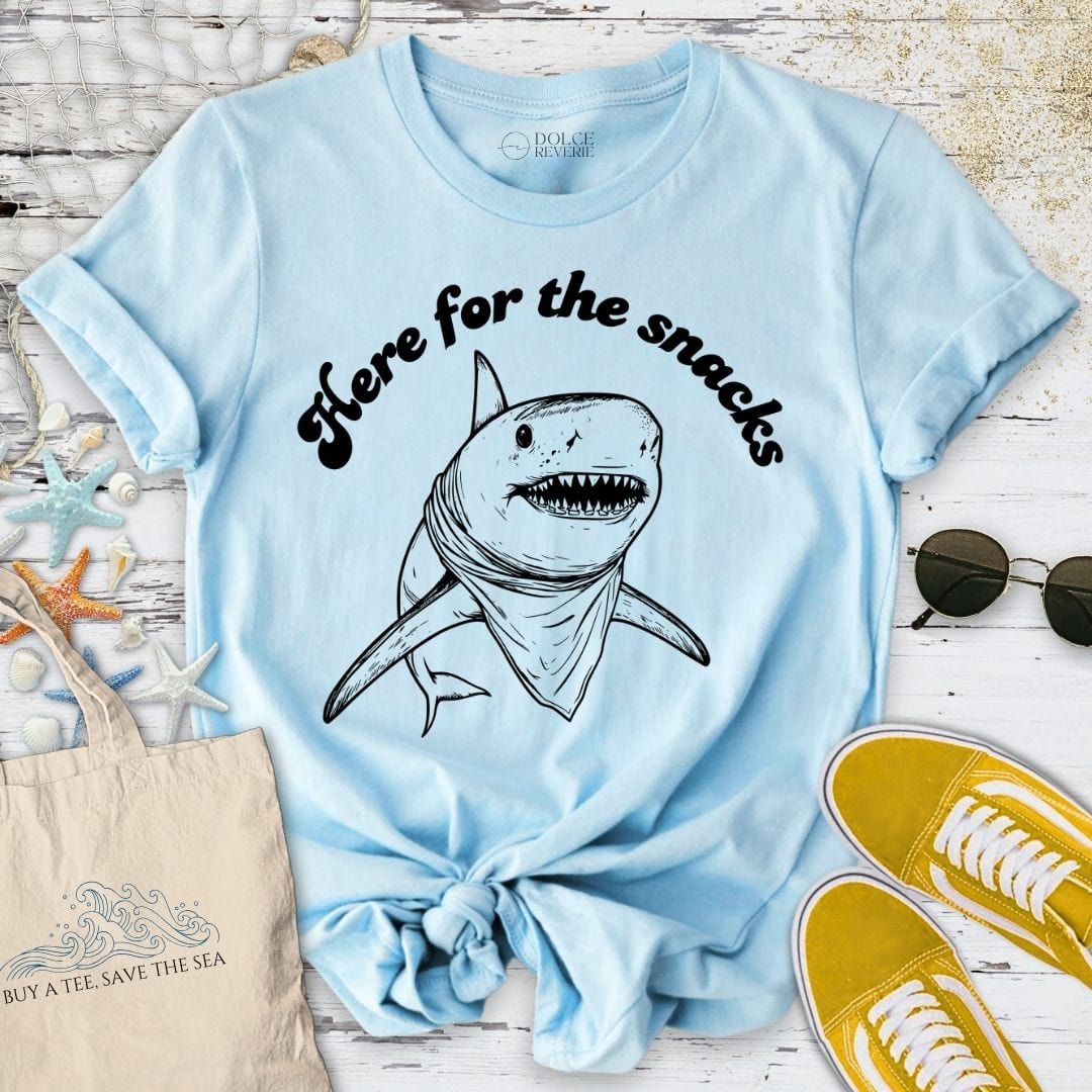 Here For The Snacks T-Shirt Light Blue / S
