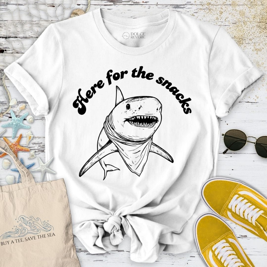 Here For The Snacks T-Shirt White / S