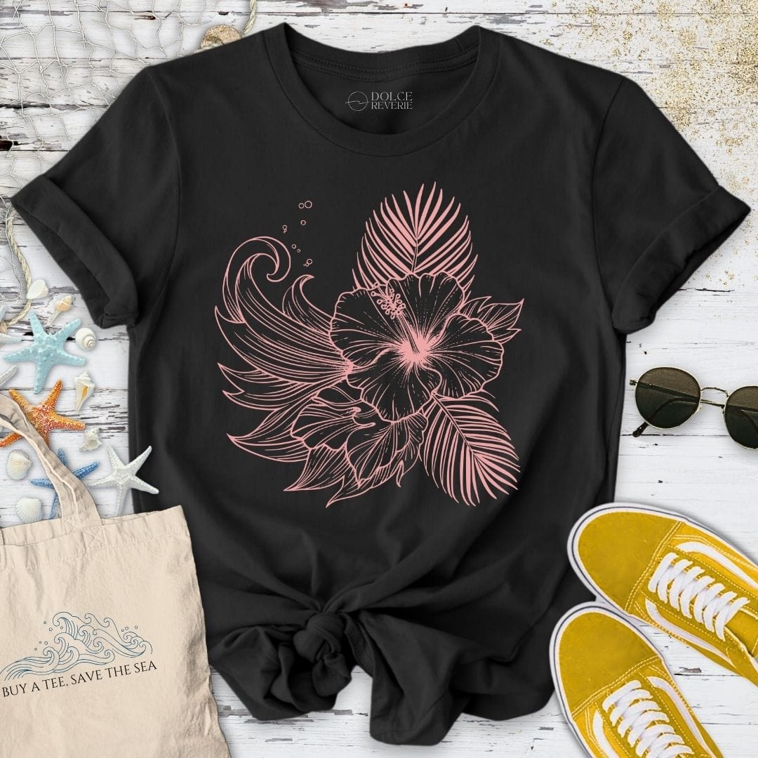 Hibiscus T-Shirt Black / S