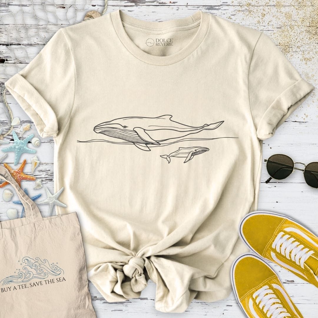 Humpback Whale Line T-Shirt Natural / S