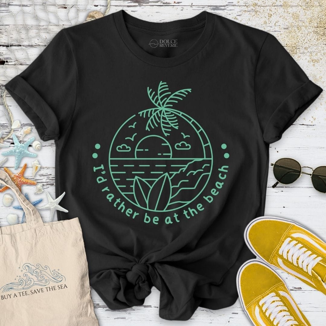 I'd Rather Be At The Beach T-Shirt Black / S