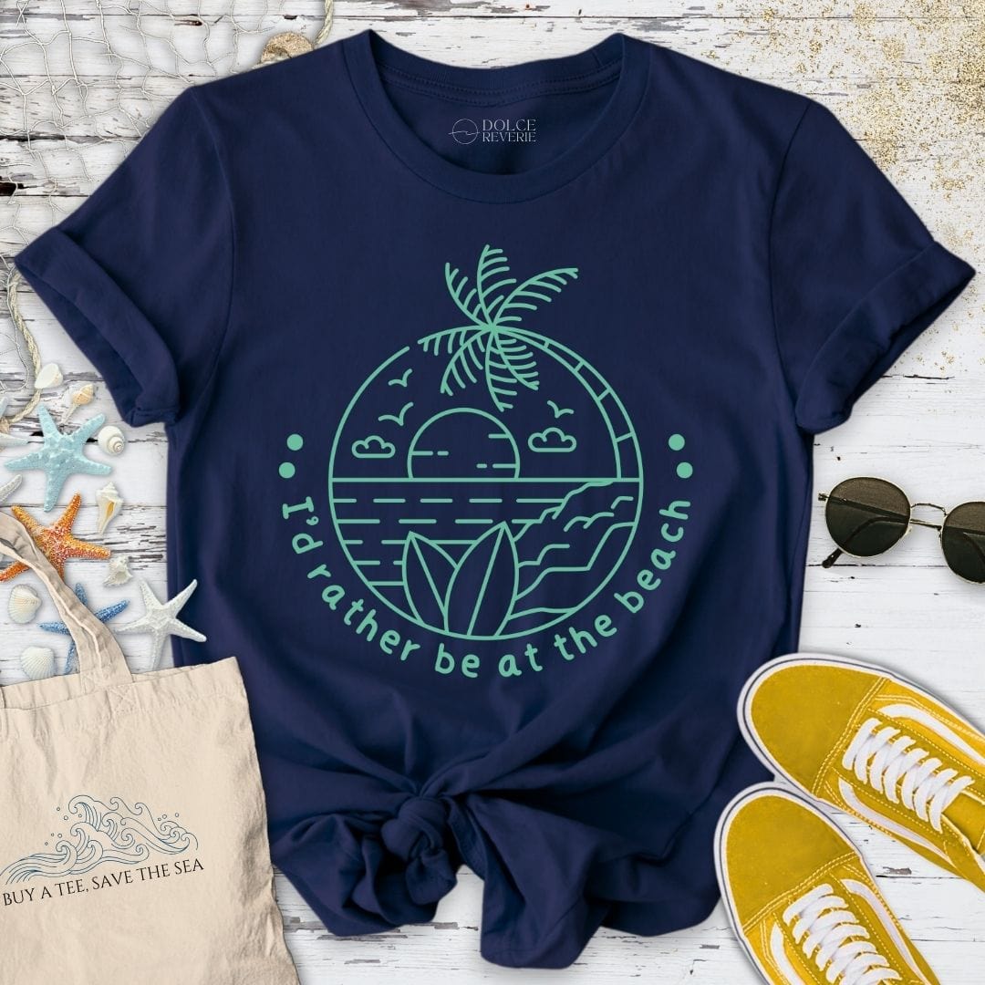 I'd Rather Be At The Beach T-Shirt Navy / S