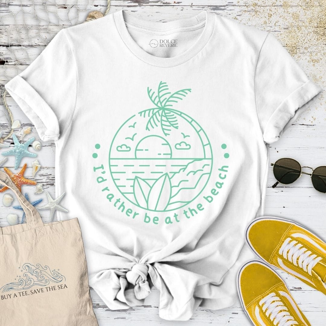 I'd Rather Be At The Beach T-Shirt White / S