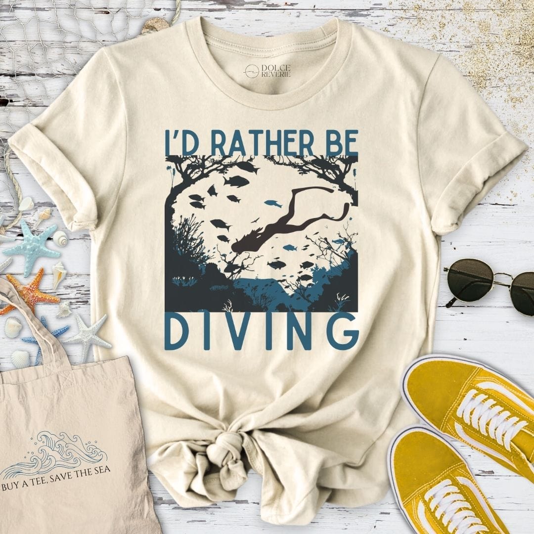 I'd Rather Be Diving T-Shirt Natural / S