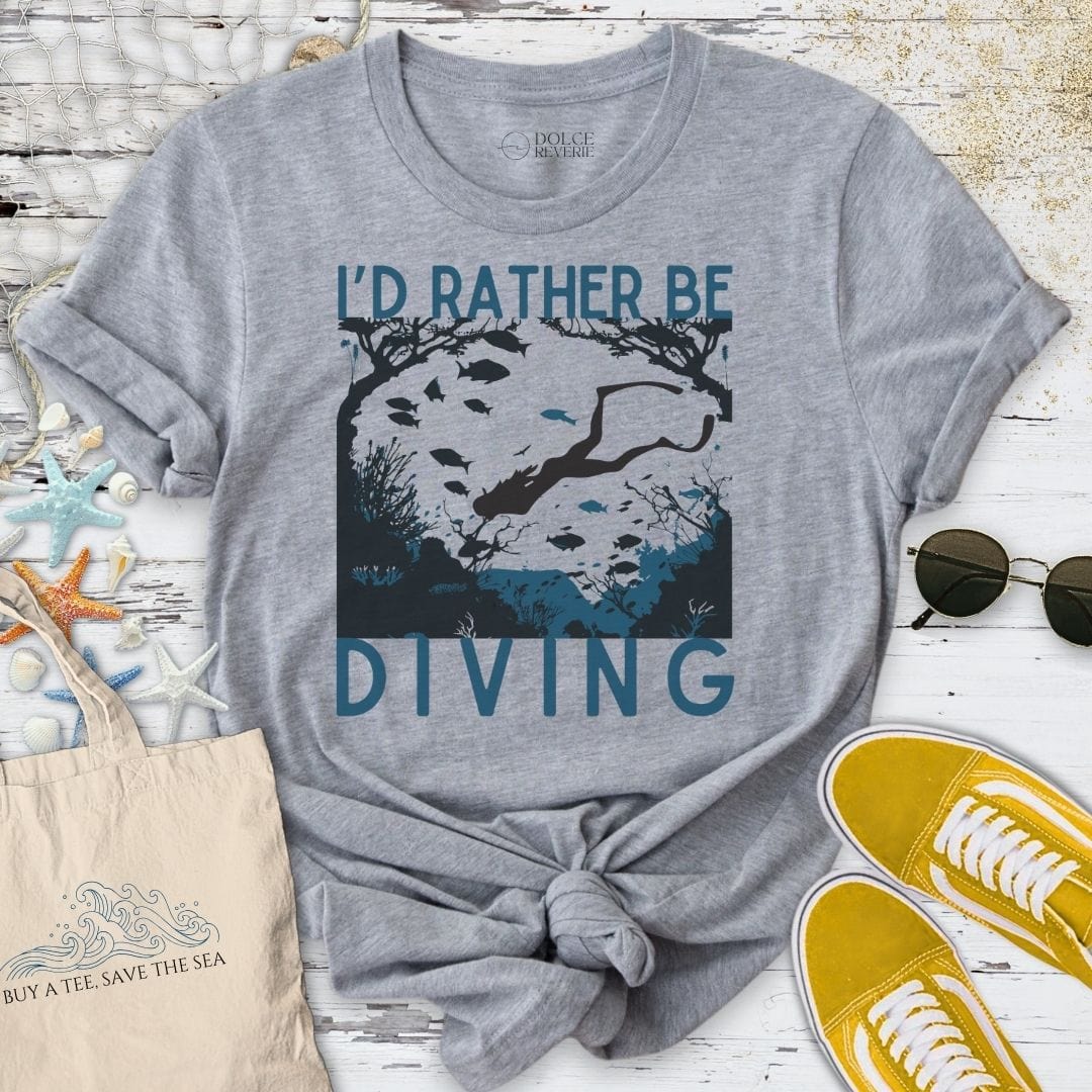 I'd Rather Be Diving T-Shirt Sport Grey / S
