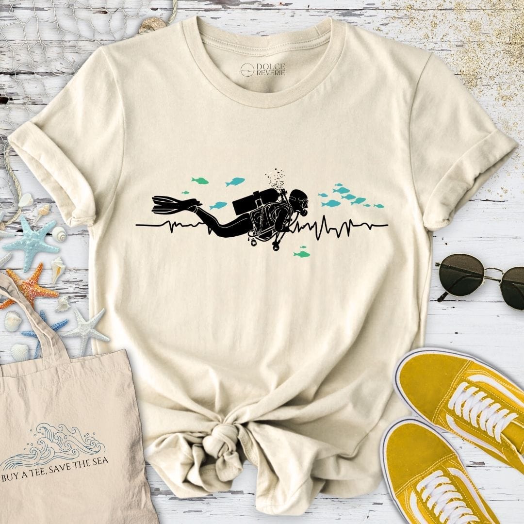 I Heart Scuba Diving T-Shirt Natural / S