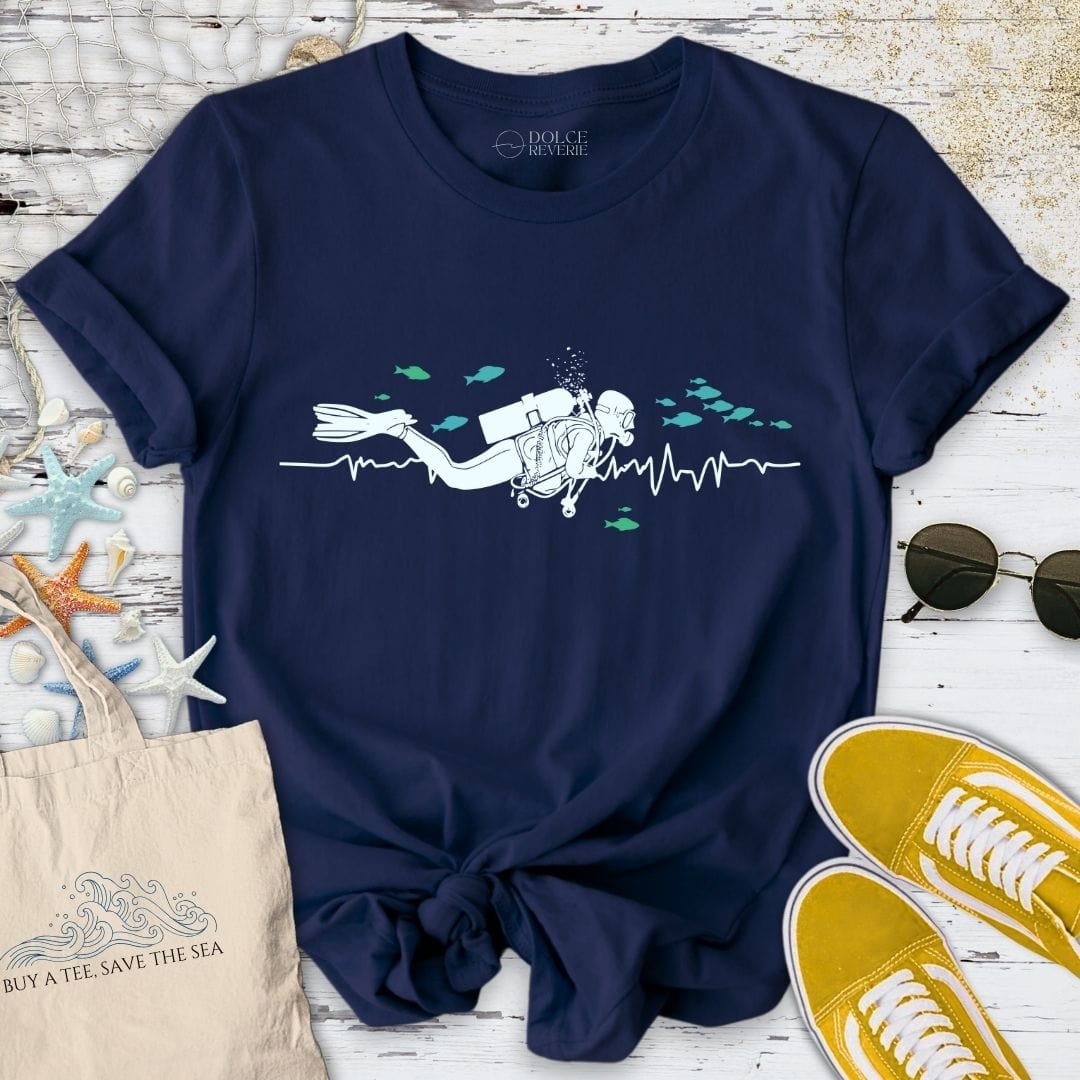 I Heart Scuba Diving T-Shirt Navy / S