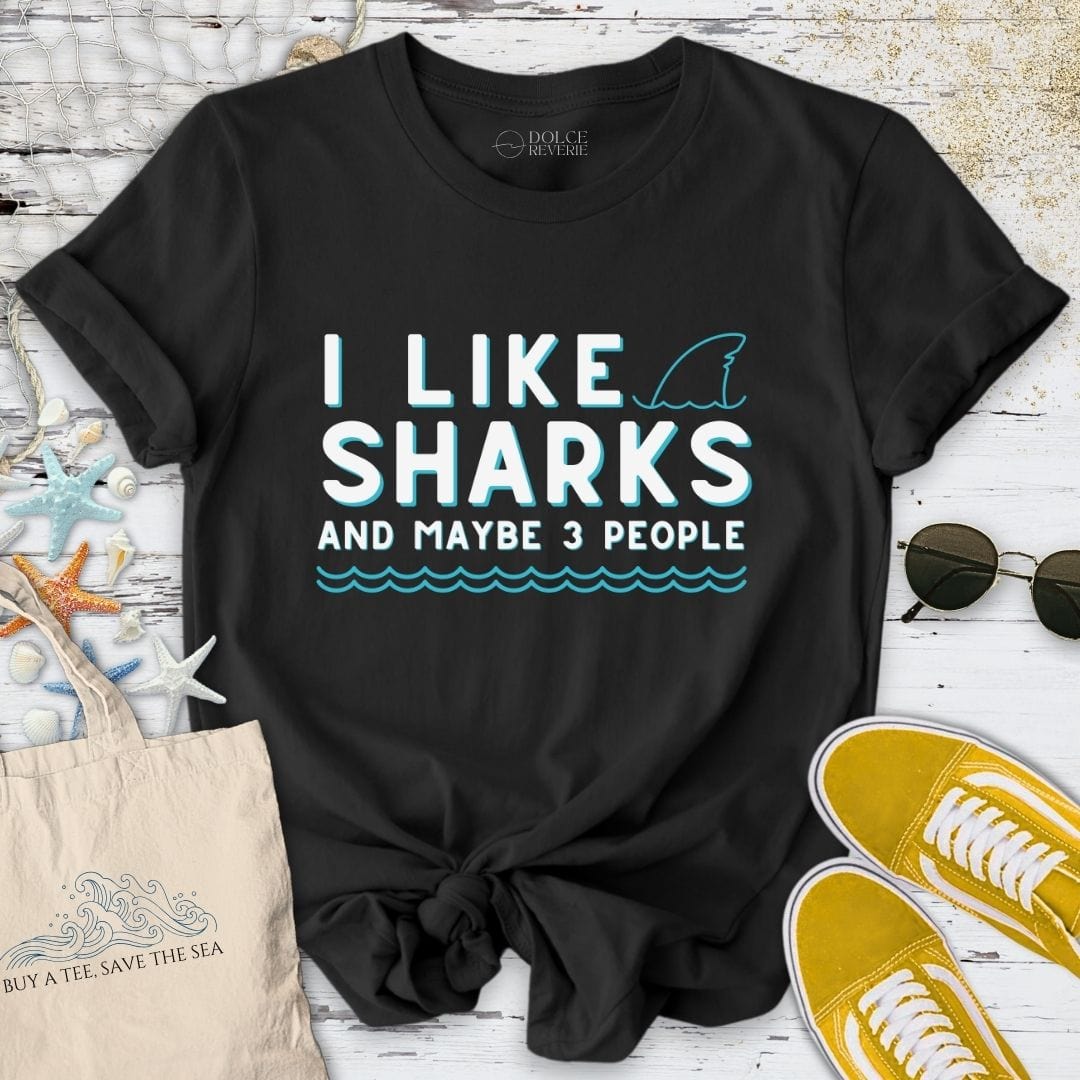 I Like Sharks T-Shirt Black / S