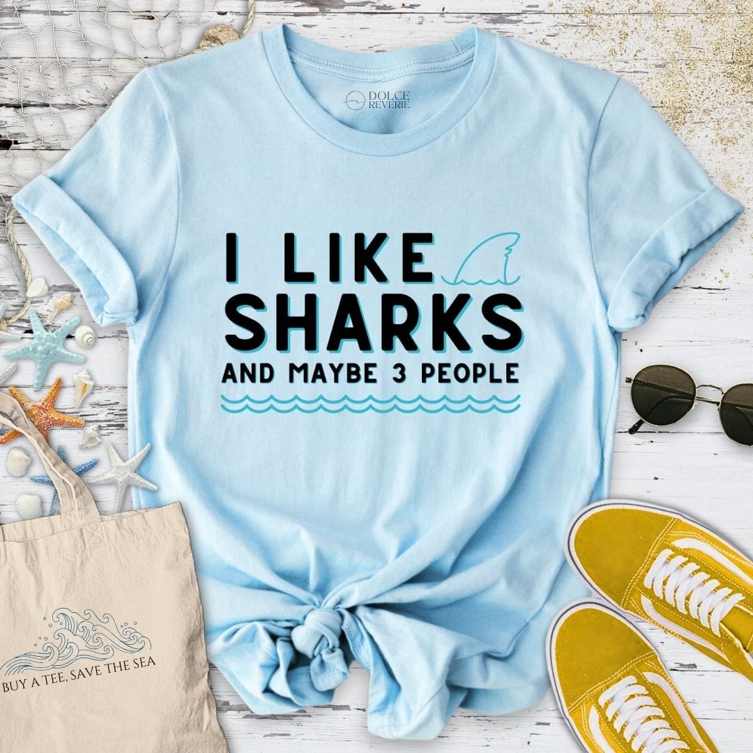 I Like Sharks T-Shirt Light Blue / S