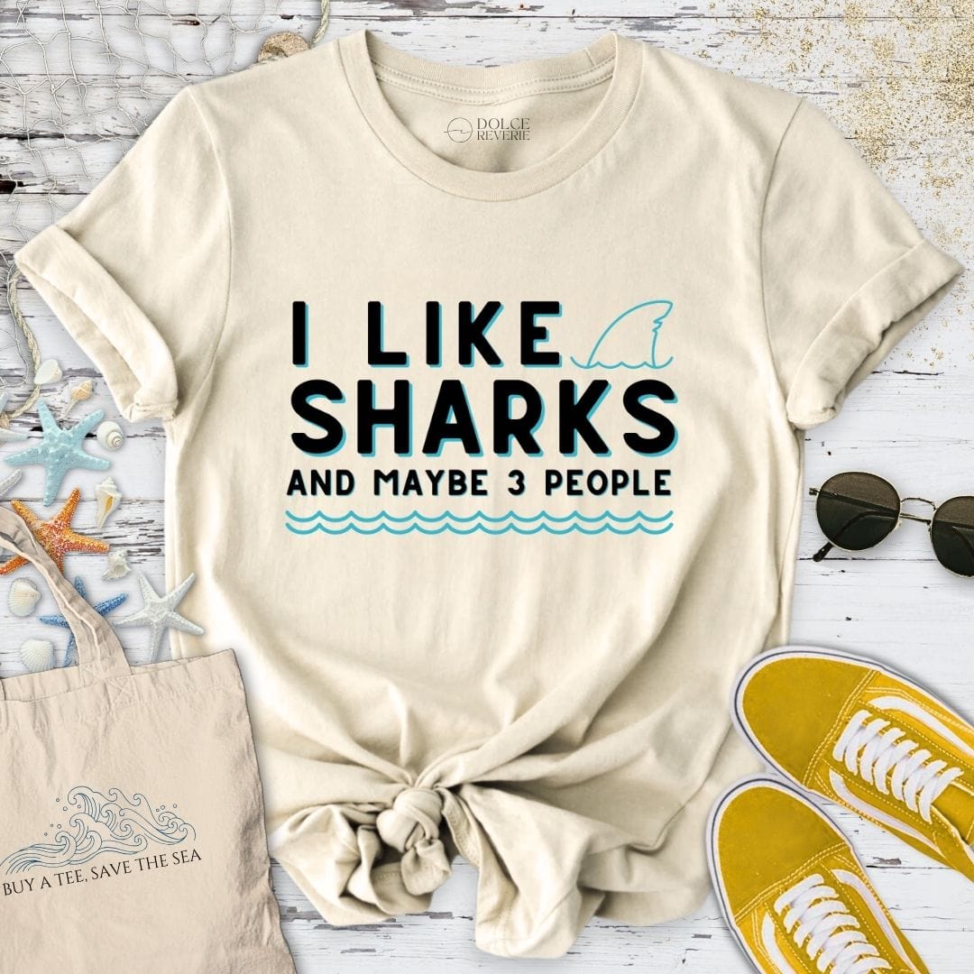 I Like Sharks T-Shirt Natural / S