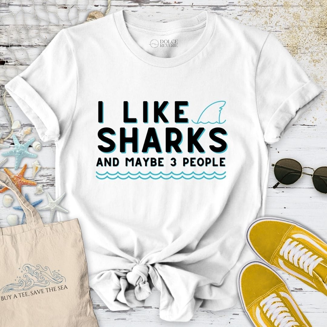 I Like Sharks T-Shirt White / S