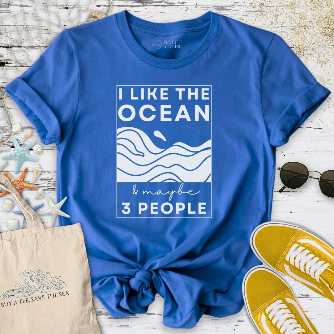I Like The Ocean & Maybe 3 People T-Shirt Royal / S