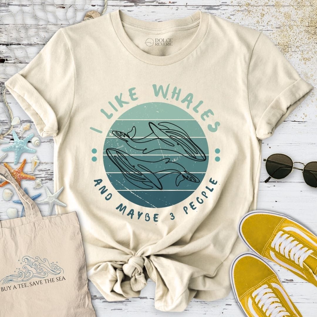 I Like Whales & Maybe 3 People T-Shirt Natural / S