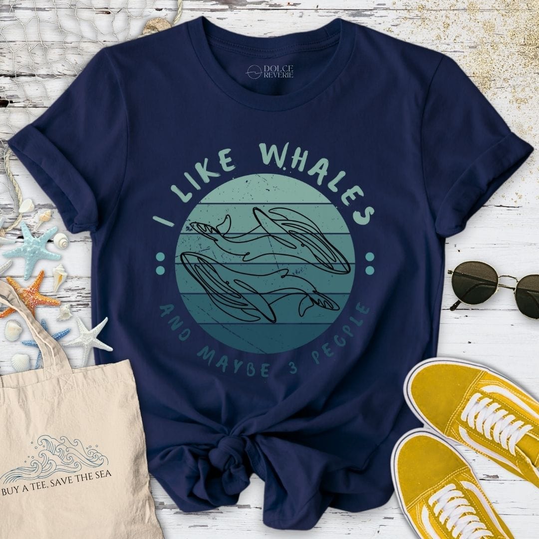 I Like Whales & Maybe 3 People T-Shirt Navy / S