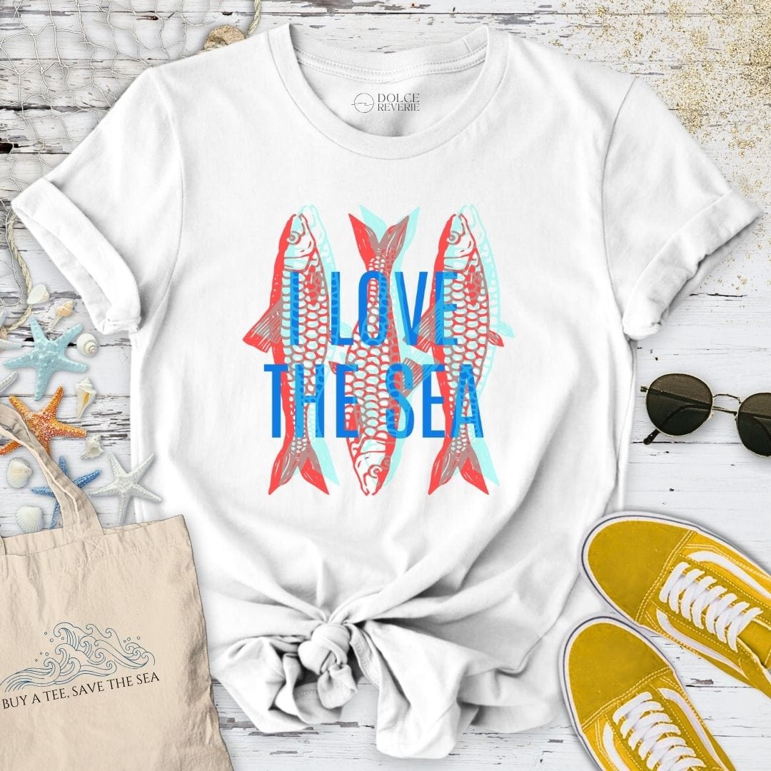 I Love The Sea - Sardines T-Shirt White / S