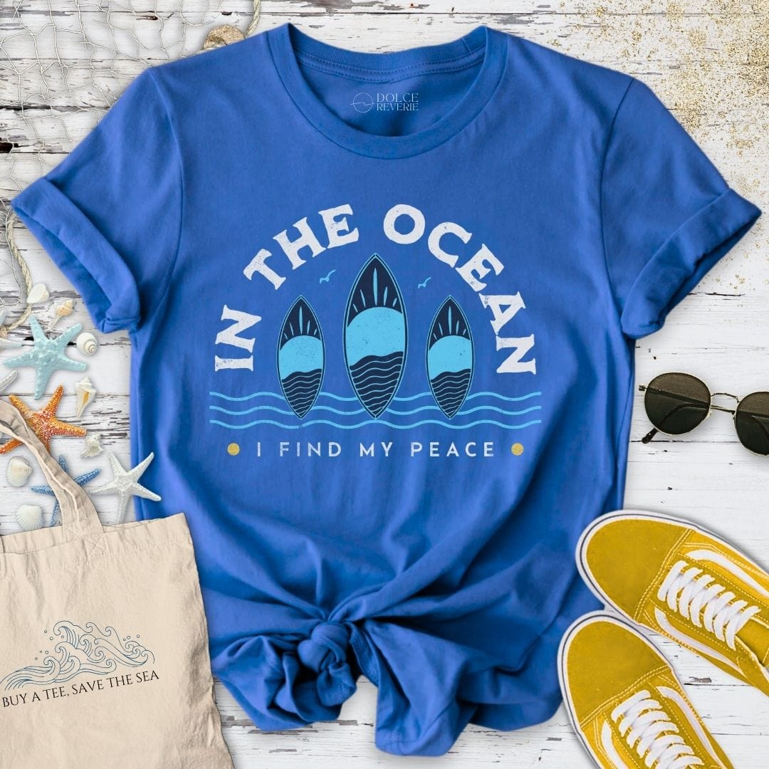 In The Ocean I Find My Peace T-Shirt Royal / S