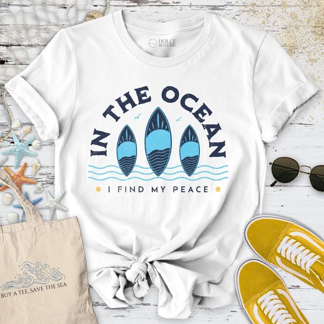 In The Ocean I Find My Peace T-Shirt White / S