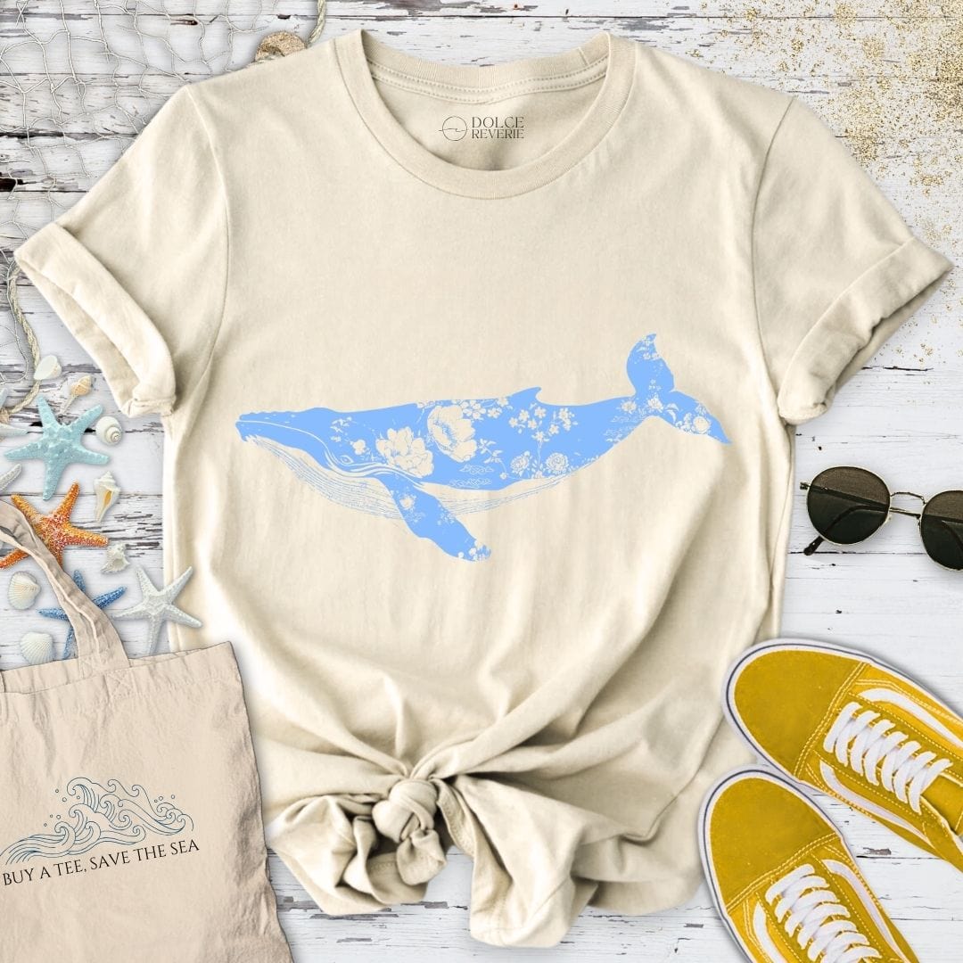 Ink Floral Whale T-Shirt Natural / S