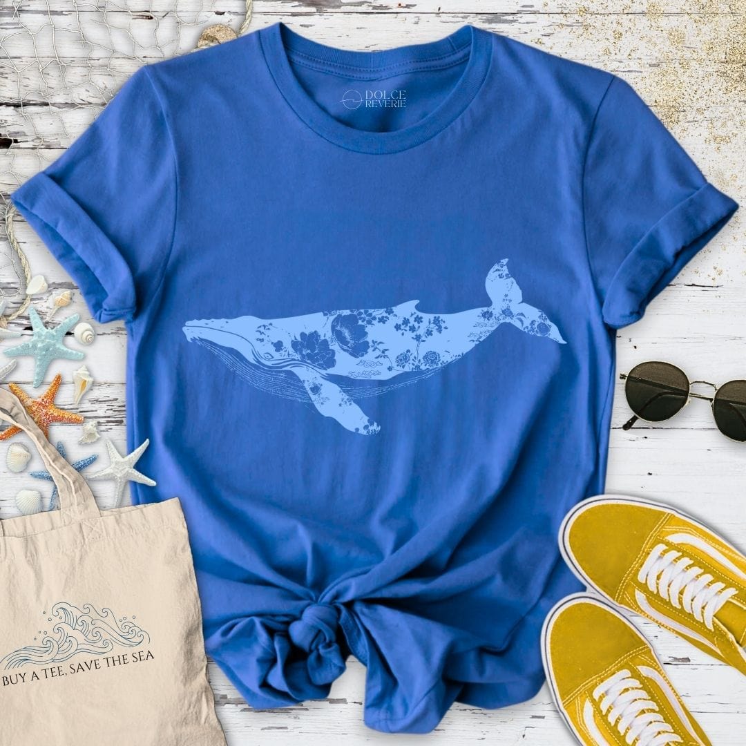 Ink Floral Whale T-Shirt Royal / S