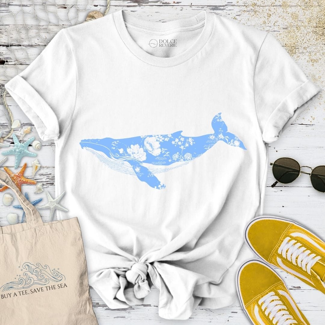 Ink Floral Whale T-Shirt White / S