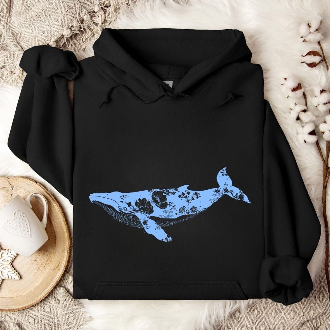 Ink Whale Hoodie Black / S