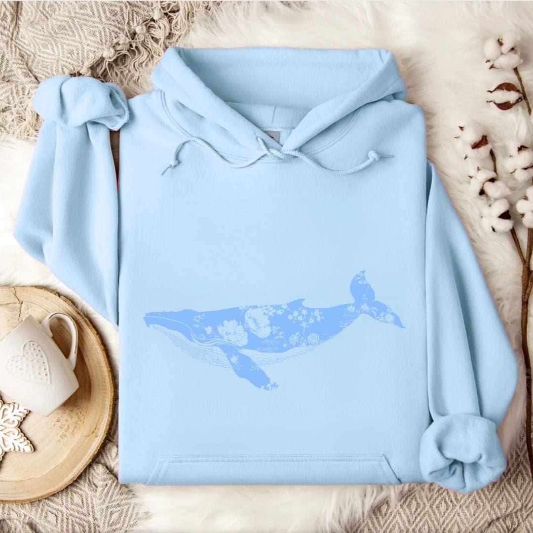Ink Whale Hoodie Light Blue / S
