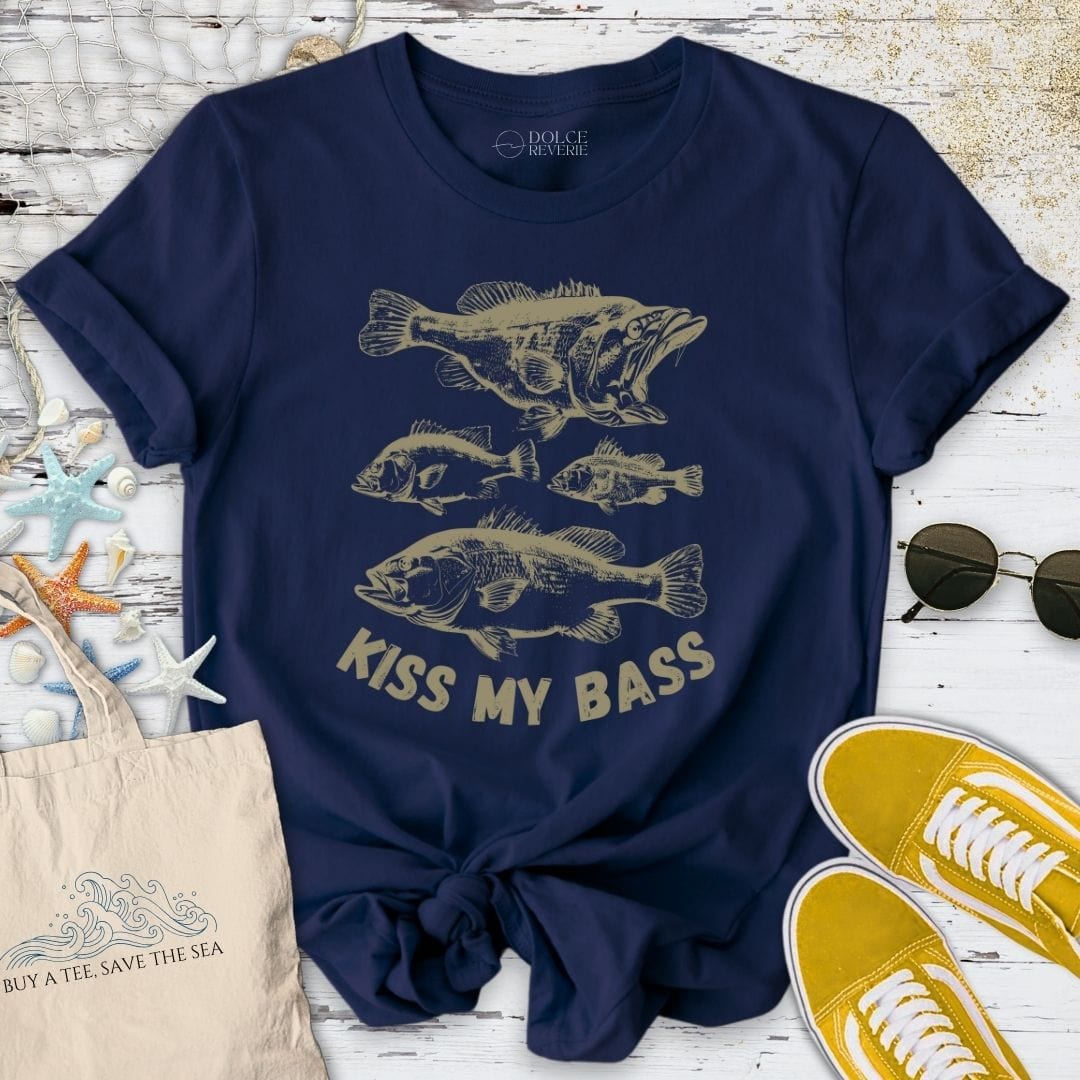 Kiss My Bass T-Shirt Navy / S
