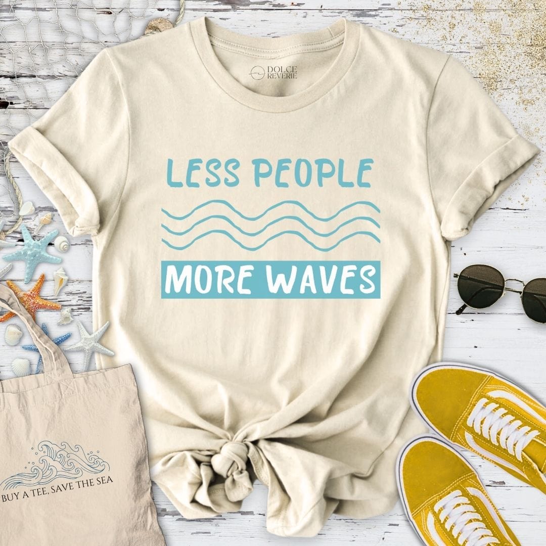 Less People More Waves T-Shirt Natural / S