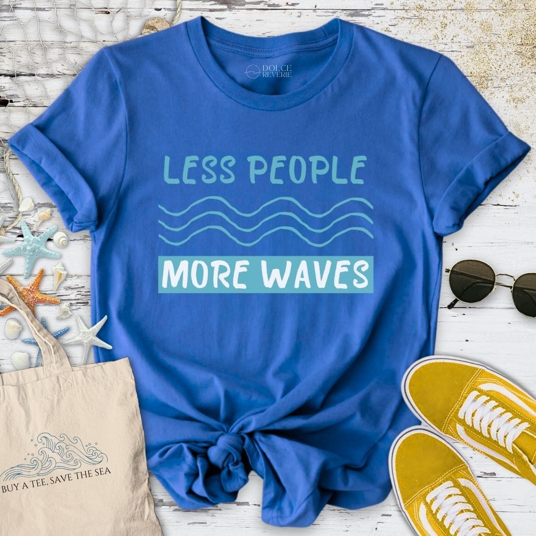 Less People More Waves T-Shirt Royal / S