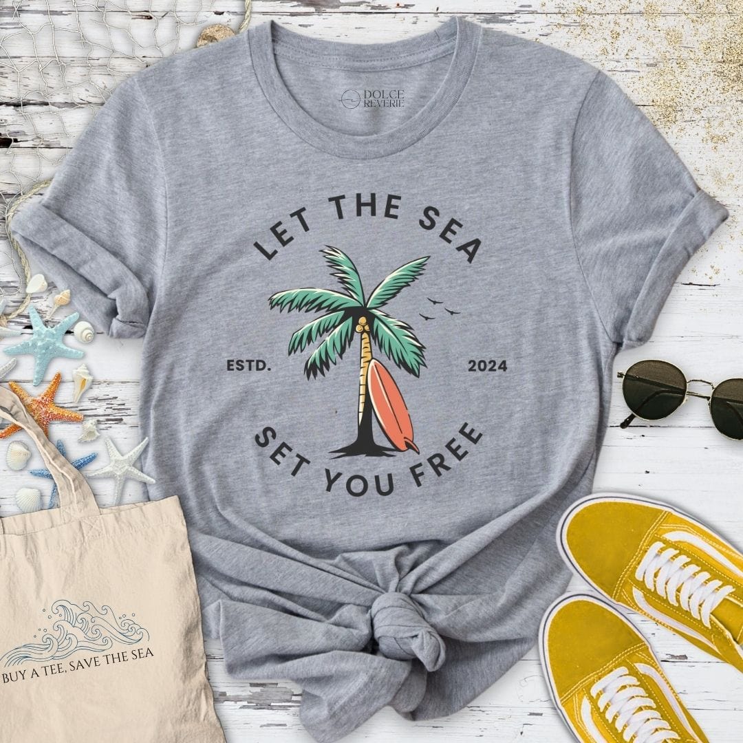 Let The Sea Set You Free T-Shirt Sport Grey / S