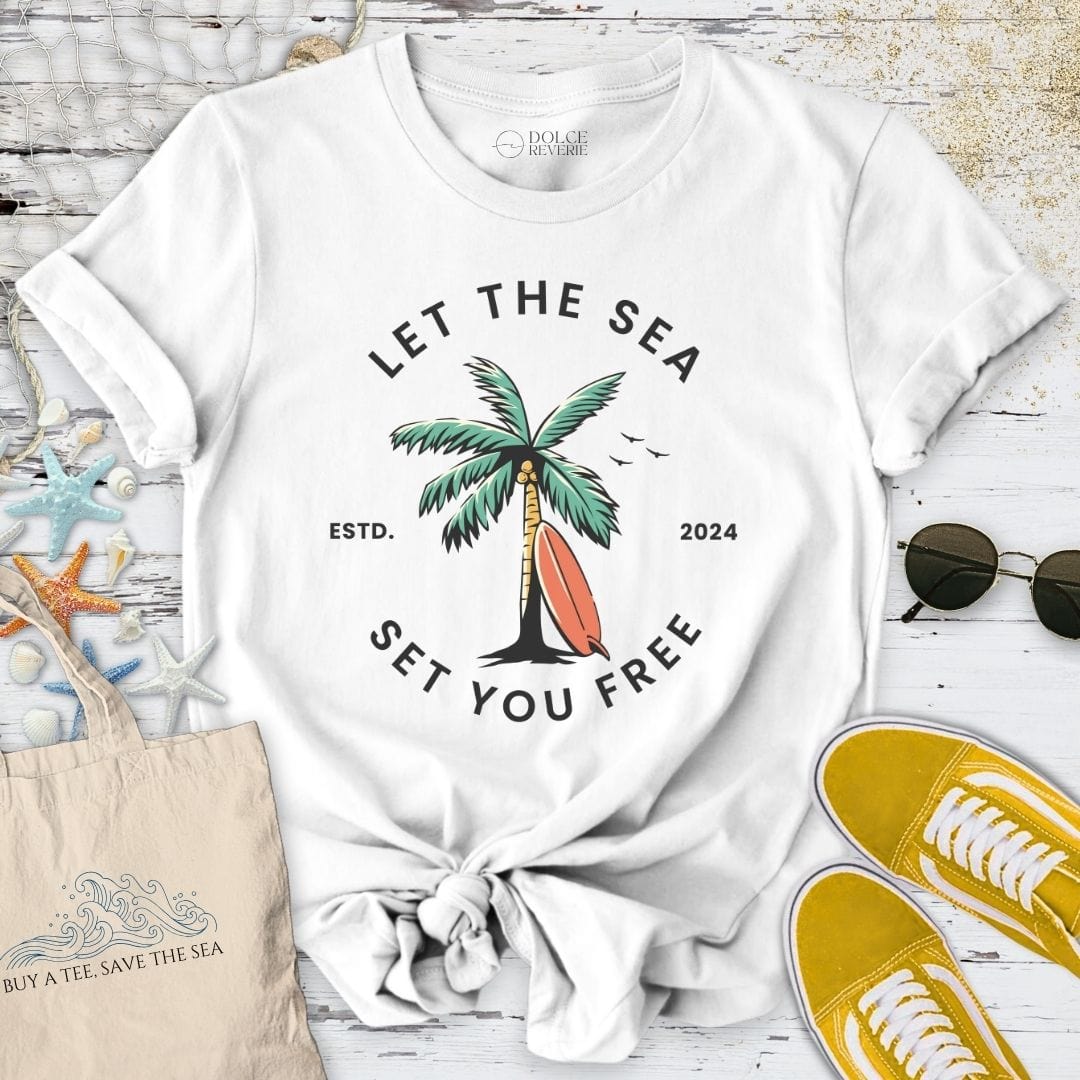 Let The Sea Set You Free T-Shirt White / S