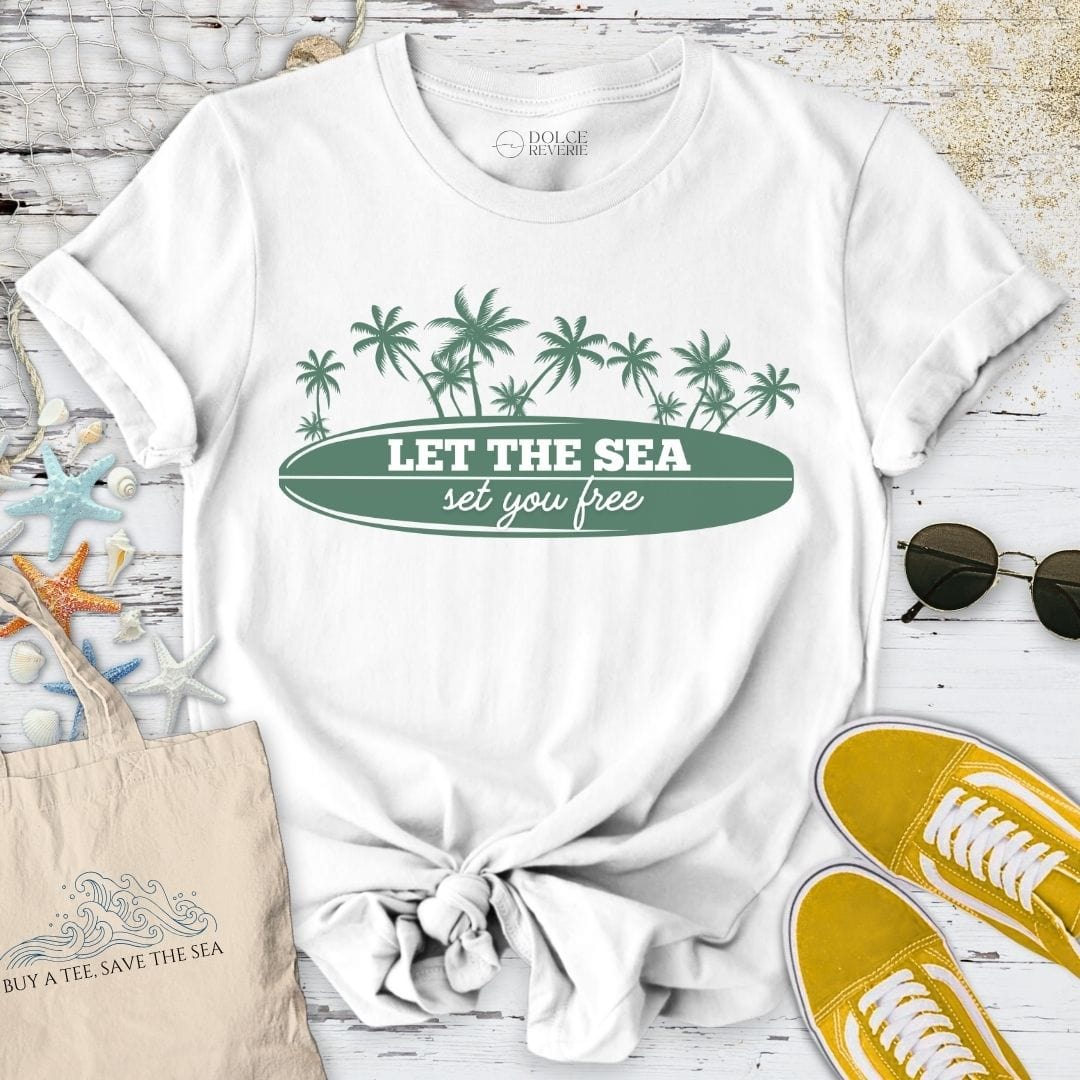 Let The Sea Set You Free T-Shirt White / S