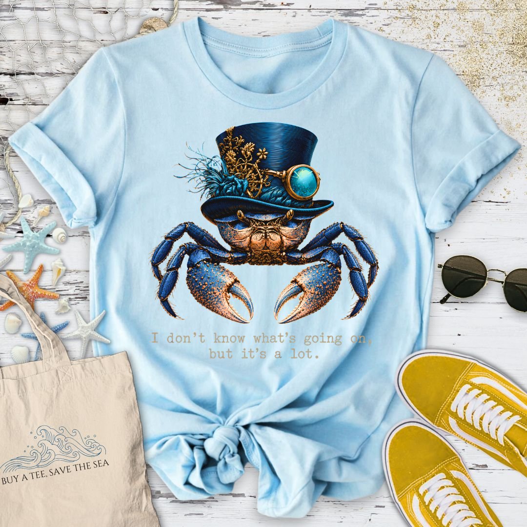 It's A Lot, Crab T-Shirt in Light Blue - Dolce Reverie