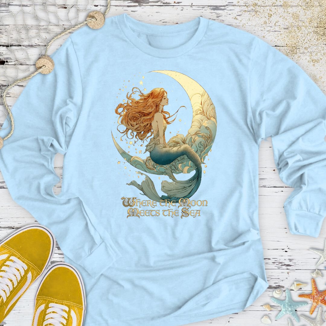 Moon Meets The Sea, Mermaid Long Sleeve Tee