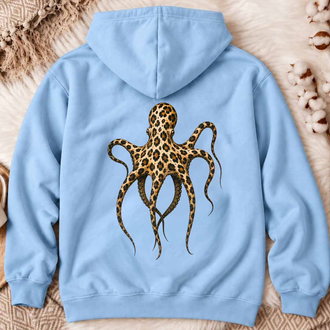 Cheetah Octopus Back Print Hoodie