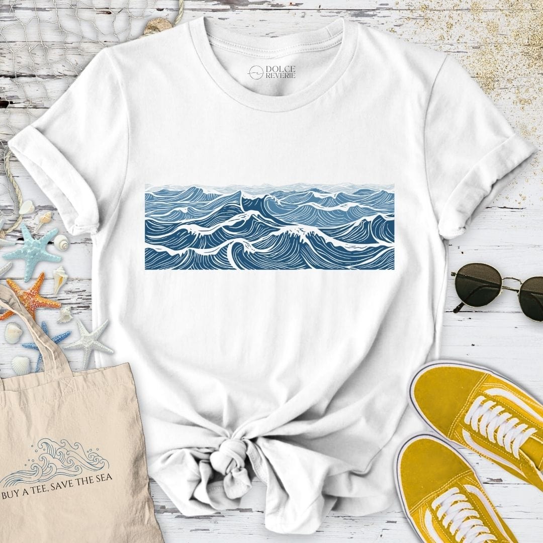 Line Waves T-Shirt White / S