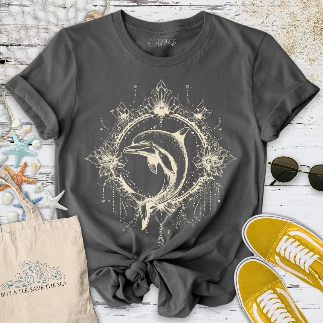Mandala Dolphin T-Shirt Charcoal / S