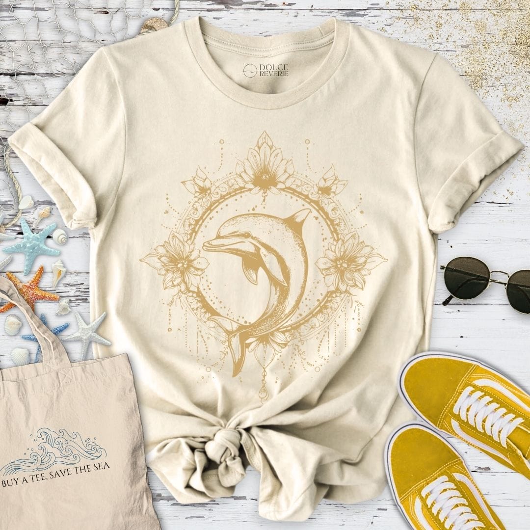 Mandala Dolphin T-Shirt Natural / S