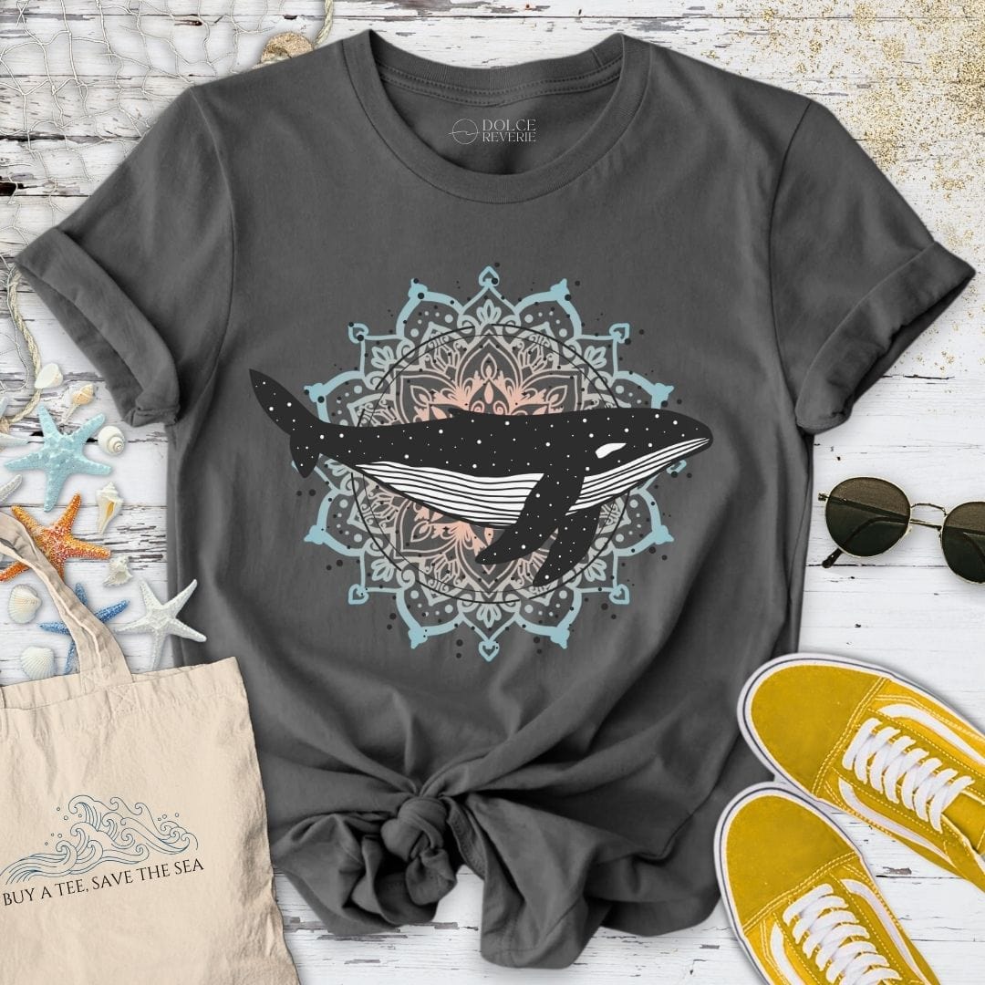 Mandala Whale T-Shirt Charcoal / S