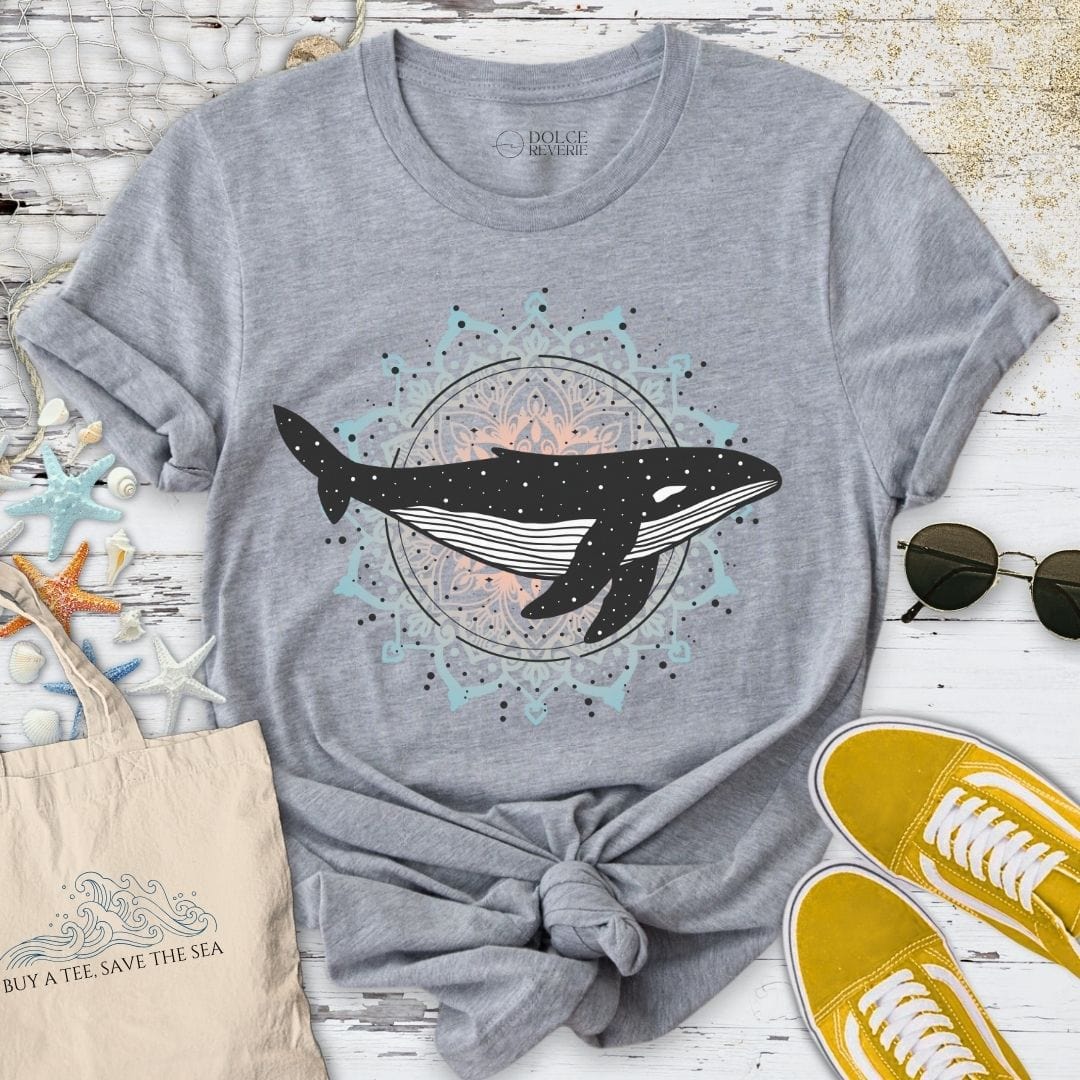 Mandala Whale T-Shirt Sport Grey / S