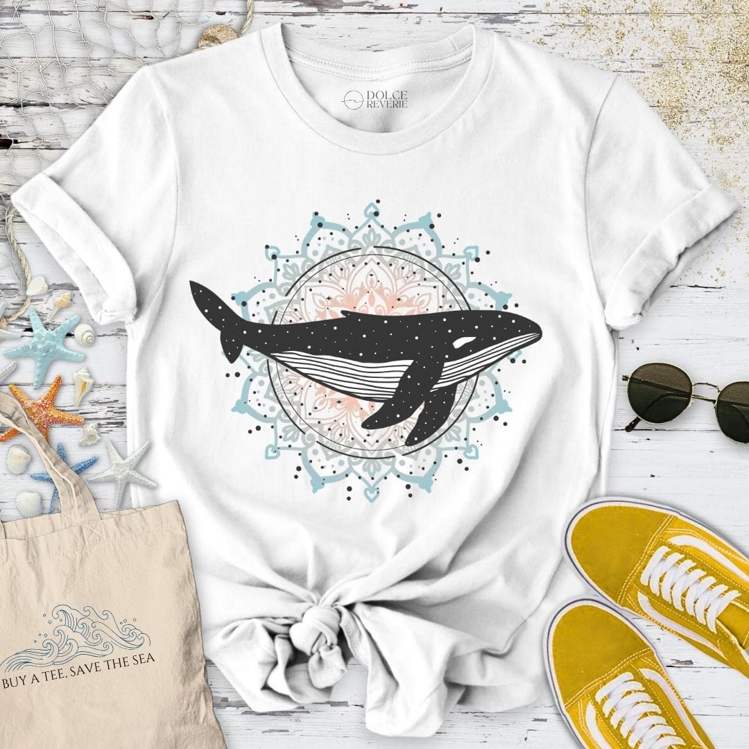Mandala Whale T-Shirt White / S
