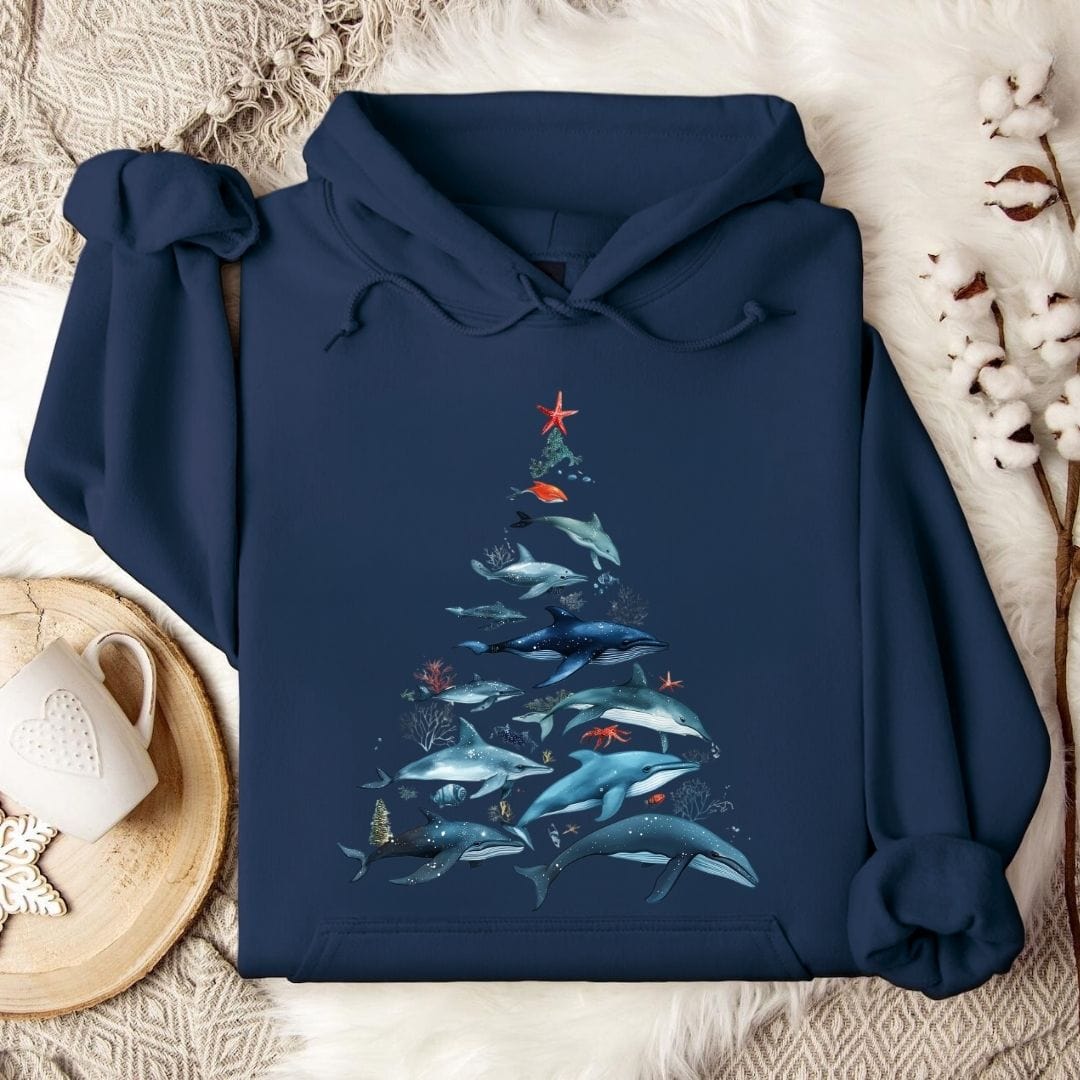 Marine Christmas Hoodie Navy / S