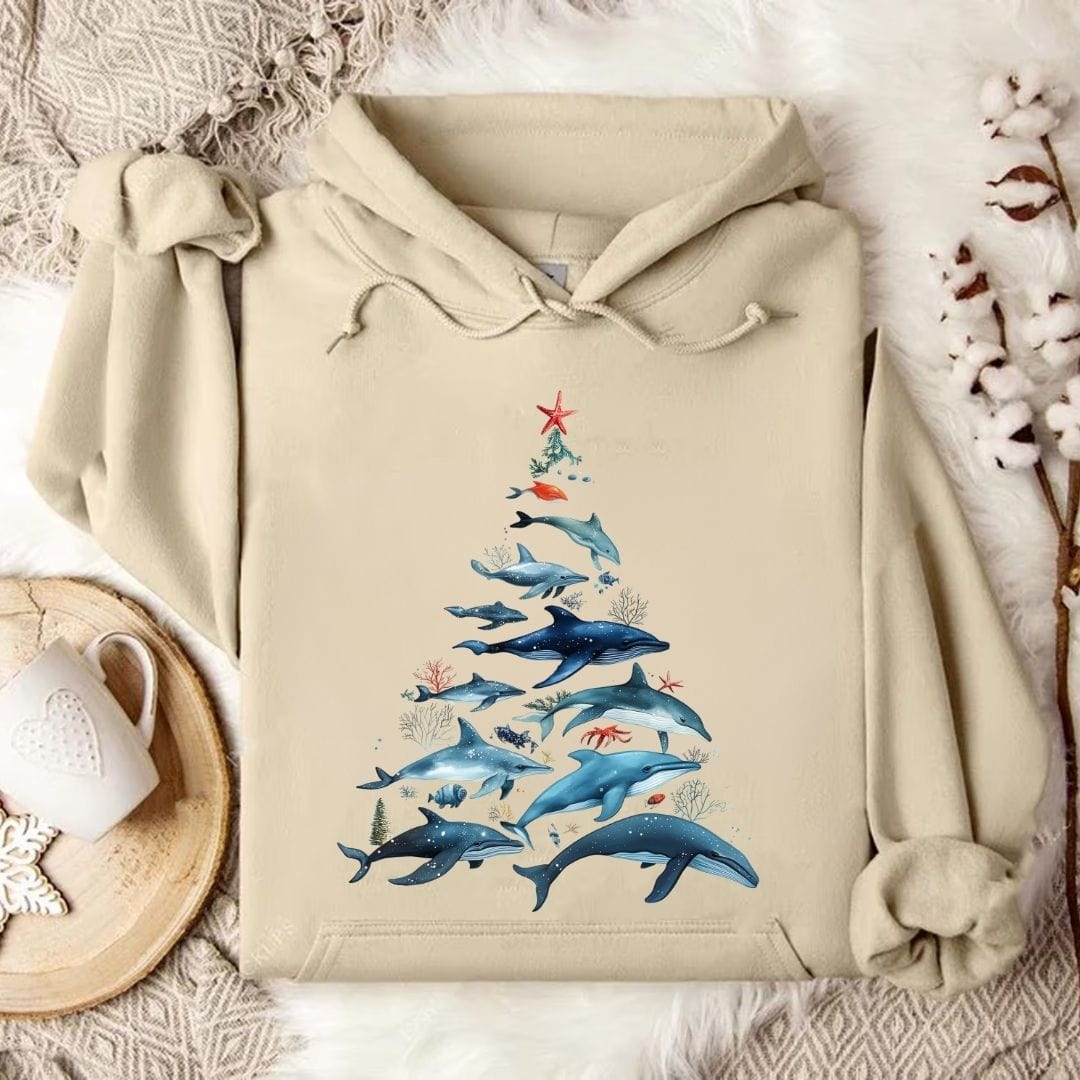 Marine Christmas Hoodie Sand / S
