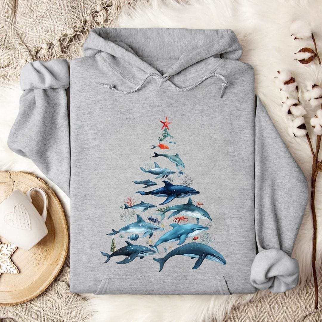 Marine Christmas Hoodie Sport Grey / S