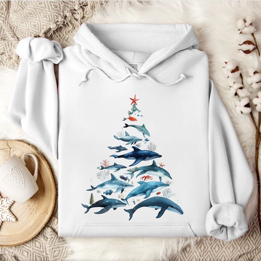 Marine Christmas Hoodie White / S