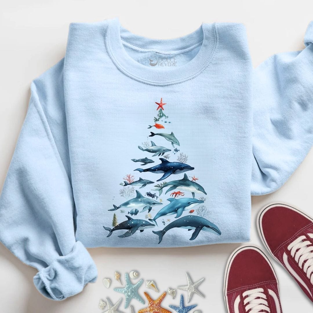 Marine Christmas Sweatshirt S / Light Blue