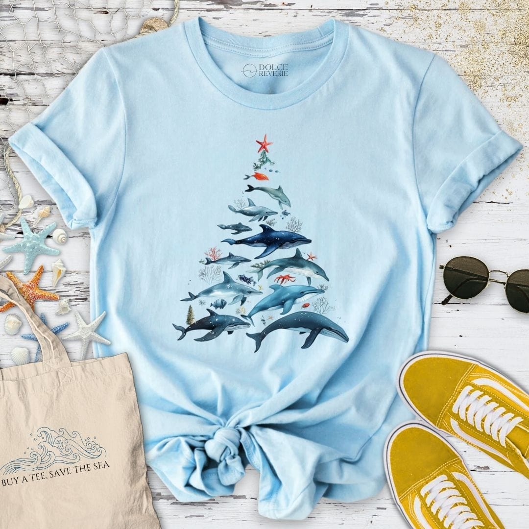 Marine Christmas T-Shirt Light Blue / S